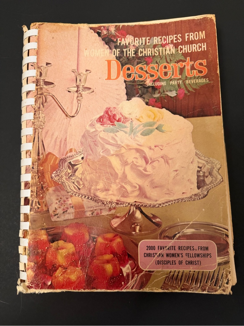 Vintage Desserts including Party Beverages 1968 Spiral Bound Cookbook